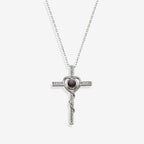 Heart and Cross Photo Necklace