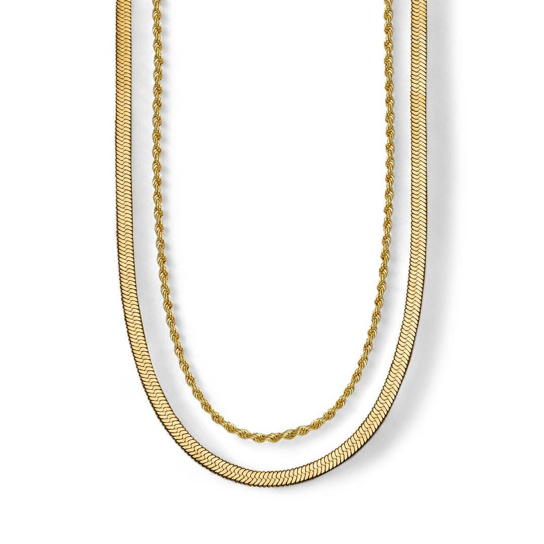 Herringbone + Rope Chain Set
