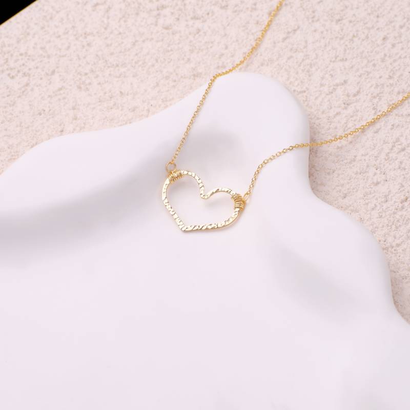 Hammered Gold Heart Necklace