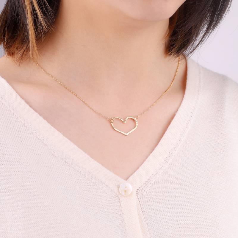 Hammered Gold Heart Necklace