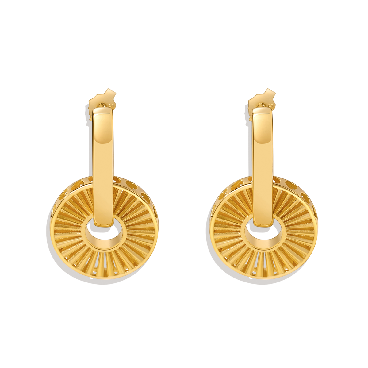 Gold Burst Drop Earrings