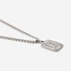 Initial Card Pendant Necklace with Curb Chain
