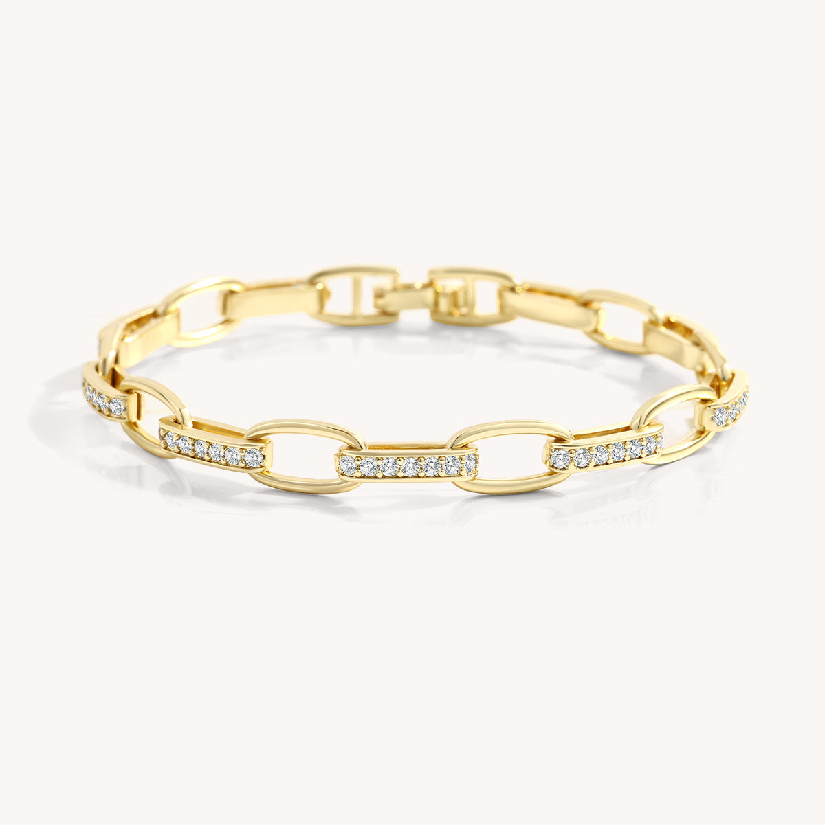 Interlinked Diamond Paperclip Bracelet