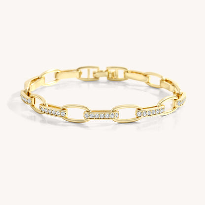 Interlinked Diamond Paperclip Bracelet