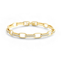 Interlinked Diamond Paperclip Bracelet