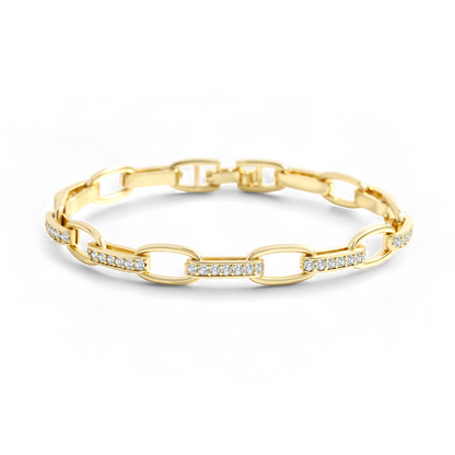 Interlinked Diamond Paperclip Bracelet