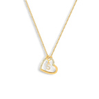 Interlocking Diamond Initial Pave Heart Necklace