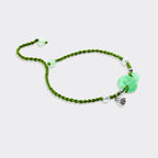 Jade Pearl & Lotus Prosperity String Bracelet