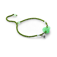 Jade Pearl & Lotus Prosperity String Bracelet
