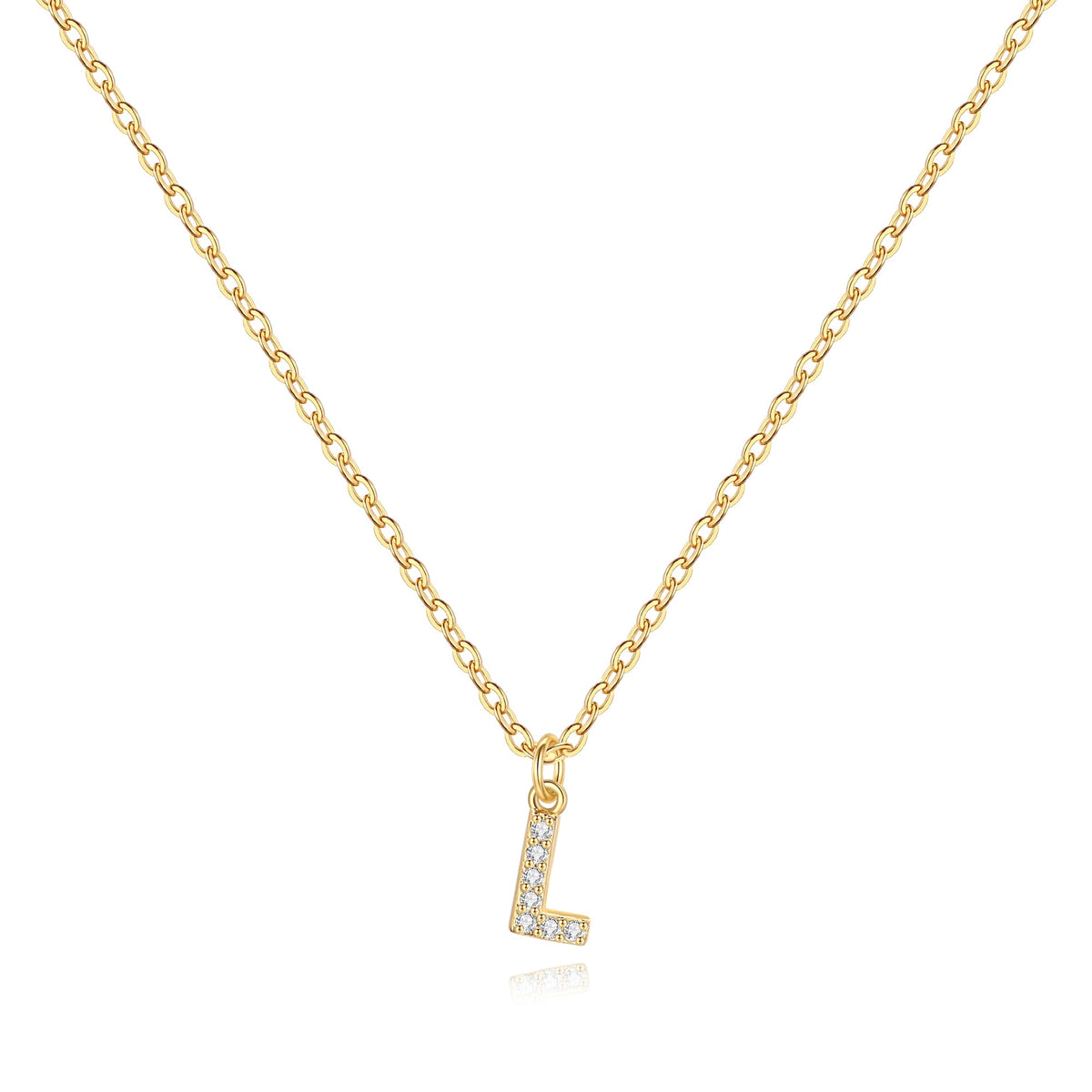 Pavé Uppercase Initial Necklace