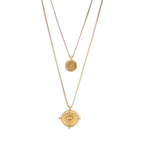 Layered Evil Eye Coin Necklace