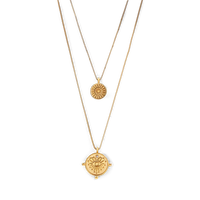 Layered Evil Eye Coin Necklace