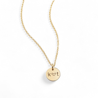 Love Disc Initial Necklace