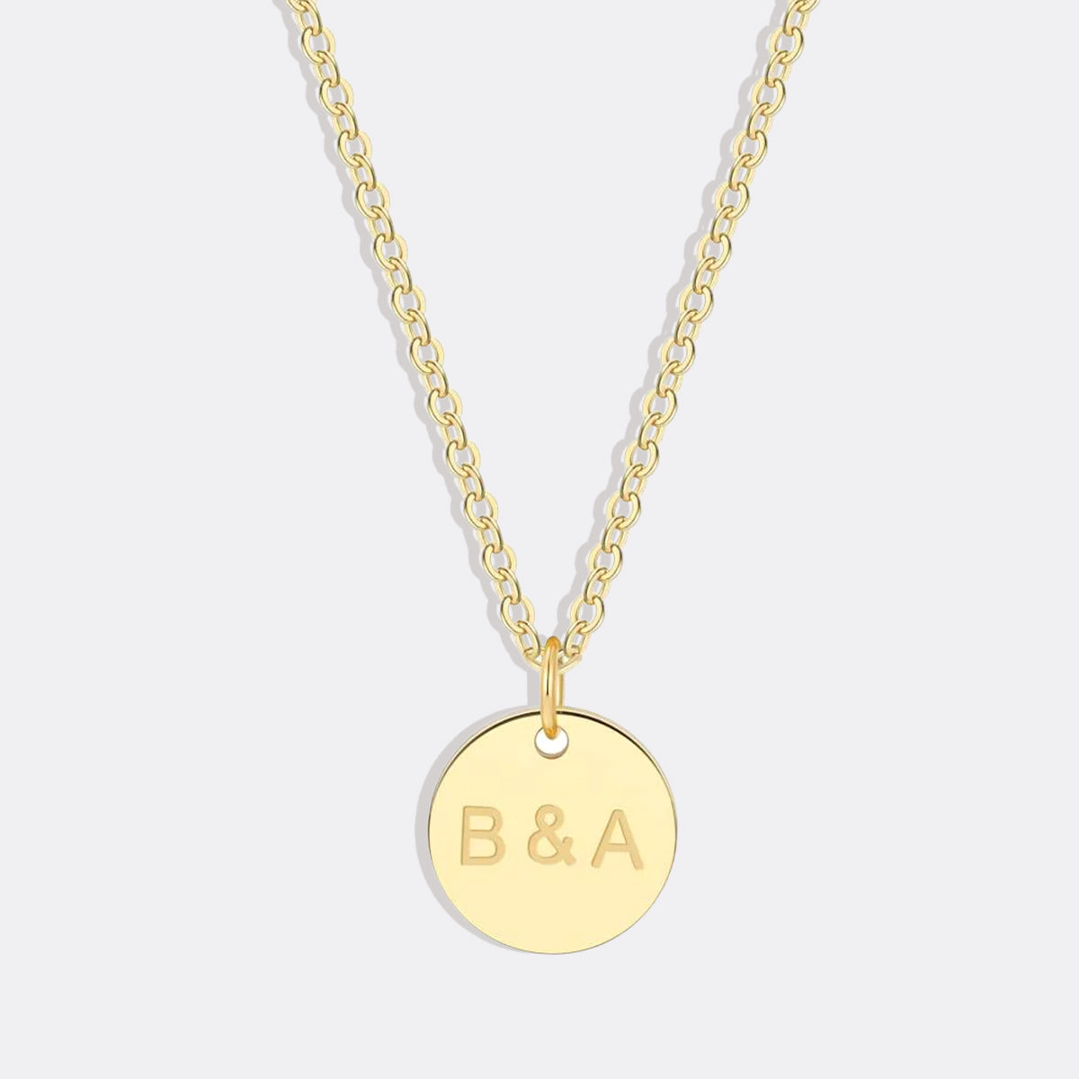 Love Disc Initial Necklace