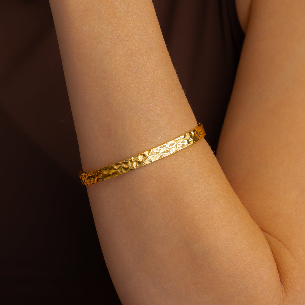 Hammered Gold Cuff Bracelet