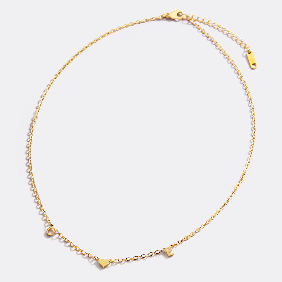One Heart Initial Necklace