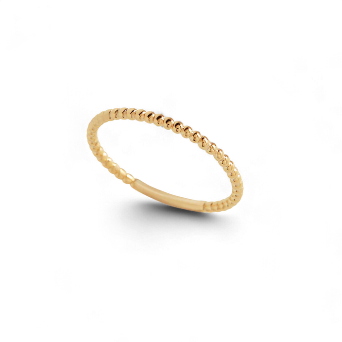 Gold Dainty Stacking Beaded Ring