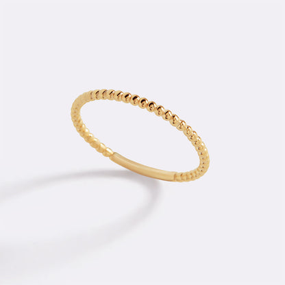 Gold Dainty Stacking Beaded Ring