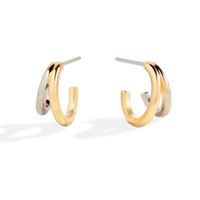 Mixed Metal Double Hoop Earrings