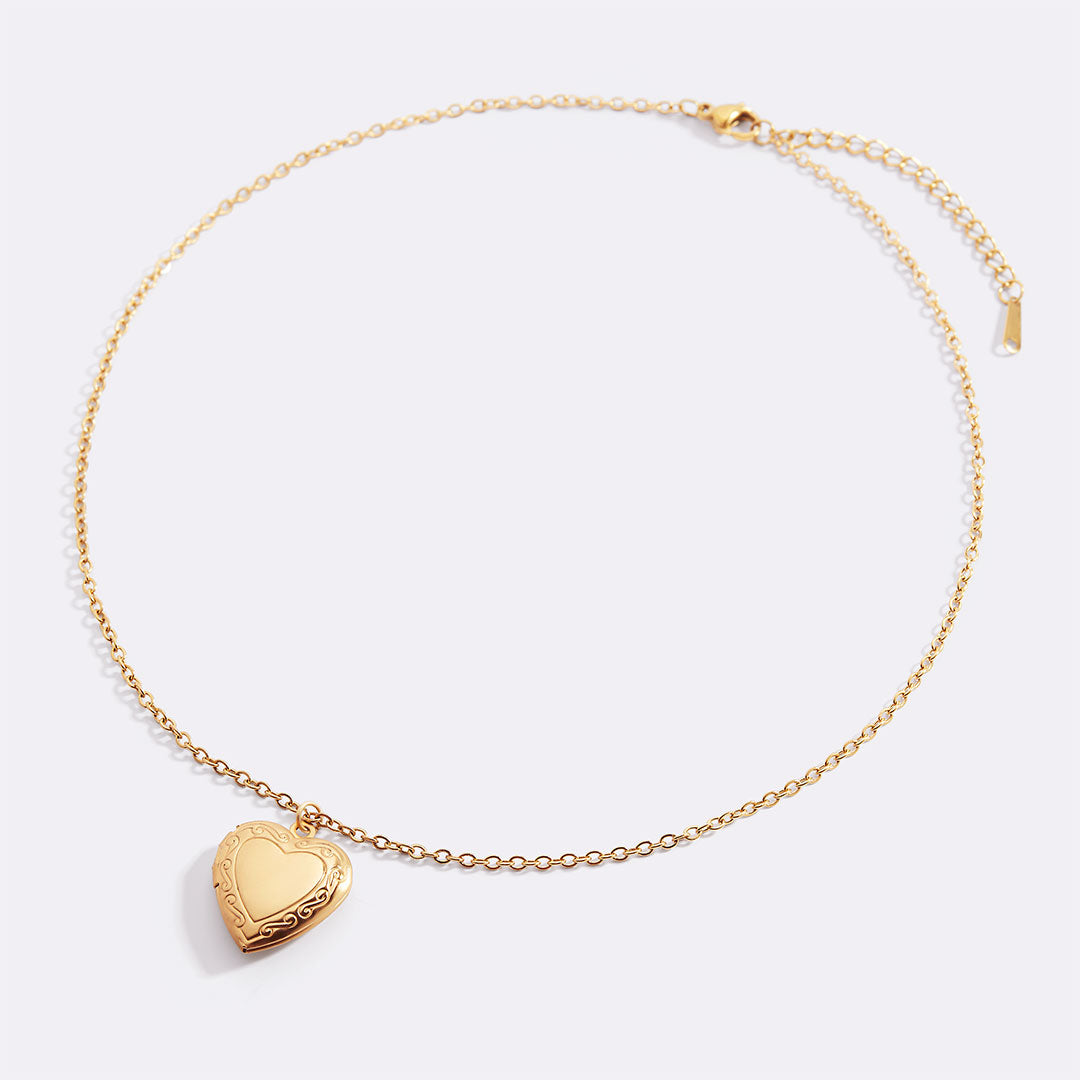 Personalized Heart Locket Necklace