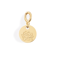 Engraved Birth Flower Disc Charm