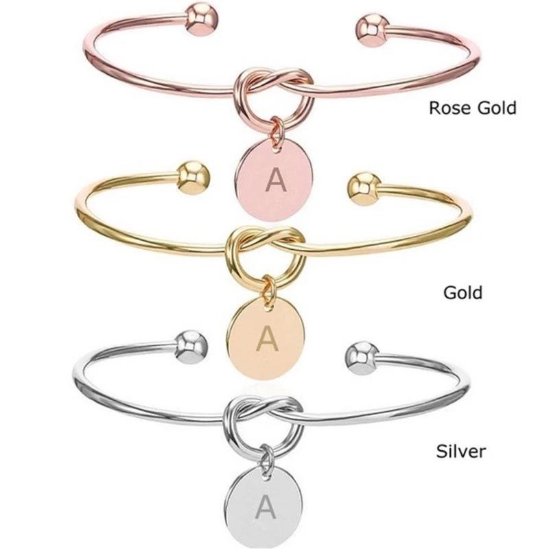 Personalized Tie the Knot Bracelet • Bridesmaid Gift Bracelet