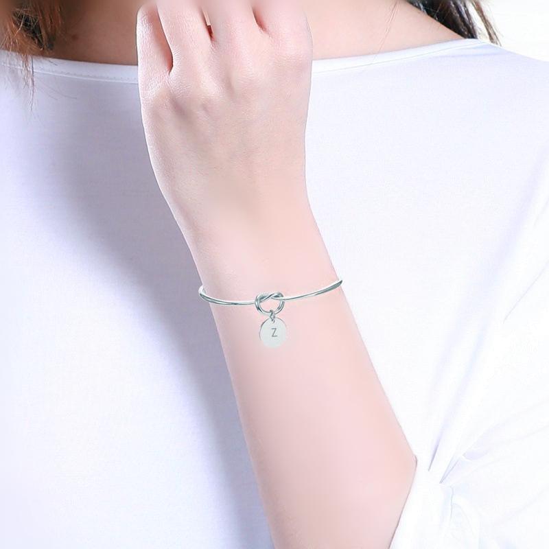 Personalized Tie the Knot Bracelet • Bridesmaid Gift Bracelet