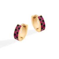 Checkered Hoop Earrings