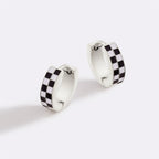 Checkered Hoop Earrings