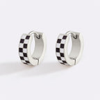 Checkered Hoop Earrings