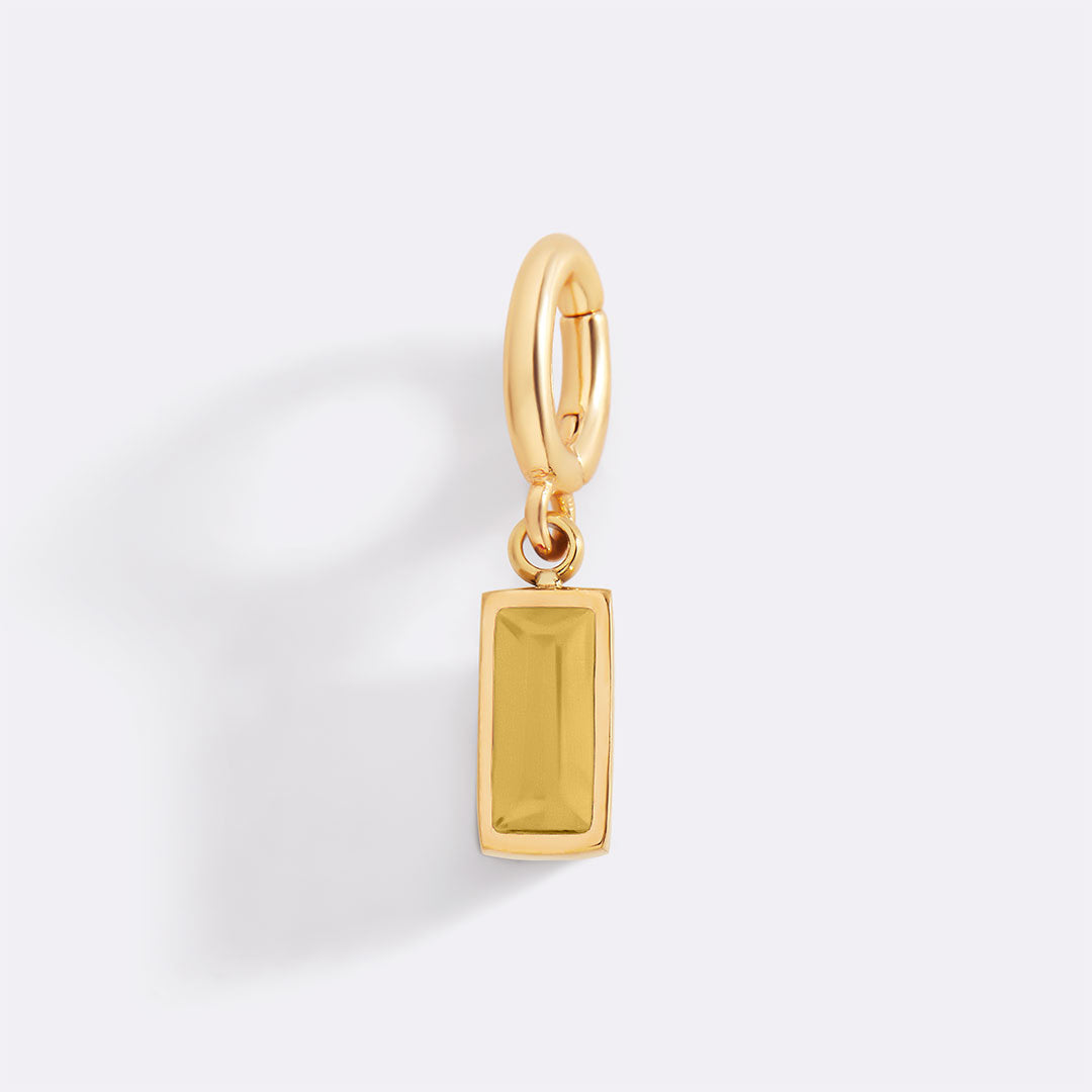 Dainty Baguette Birthstone Charm