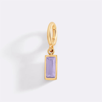 Dainty Baguette Birthstone Charm