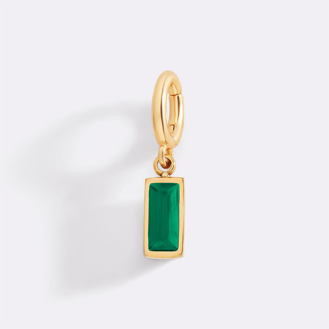 Dainty Baguette Birthstone Charm