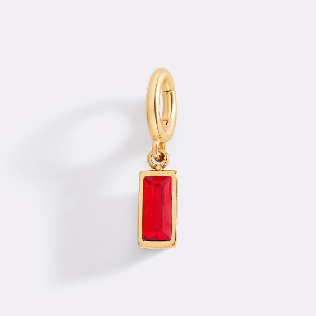 Dainty Baguette Birthstone Charm