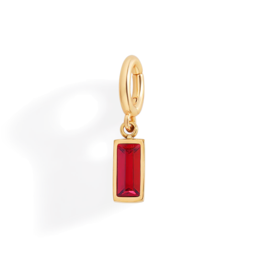 Dainty Baguette Birthstone Charm