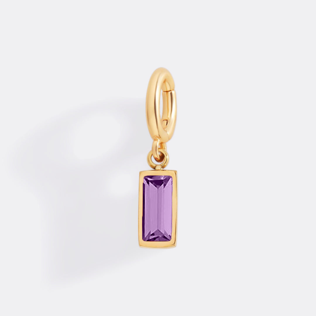 Dainty Baguette Birthstone Charm