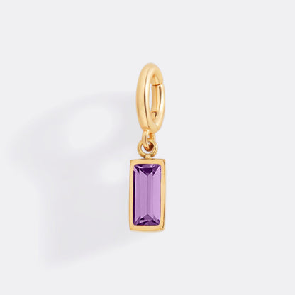 Dainty Baguette Birthstone Charm
