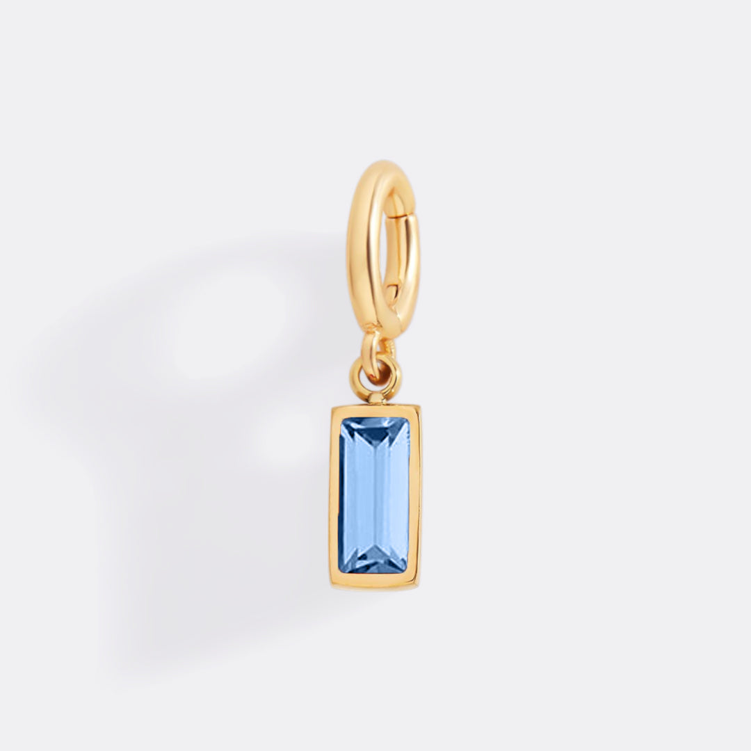 Dainty Baguette Birthstone Charm