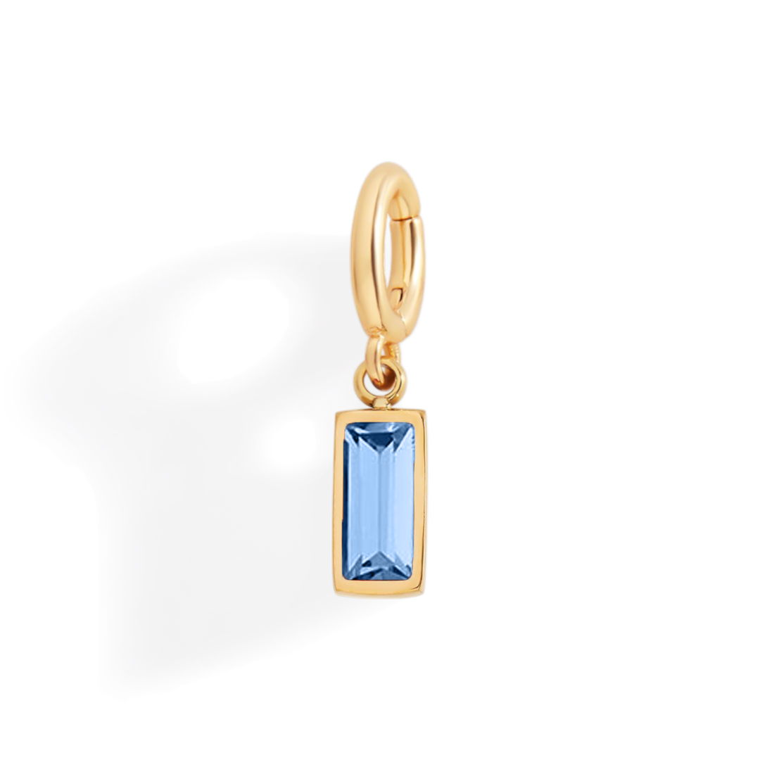 Dainty Baguette Birthstone Charm