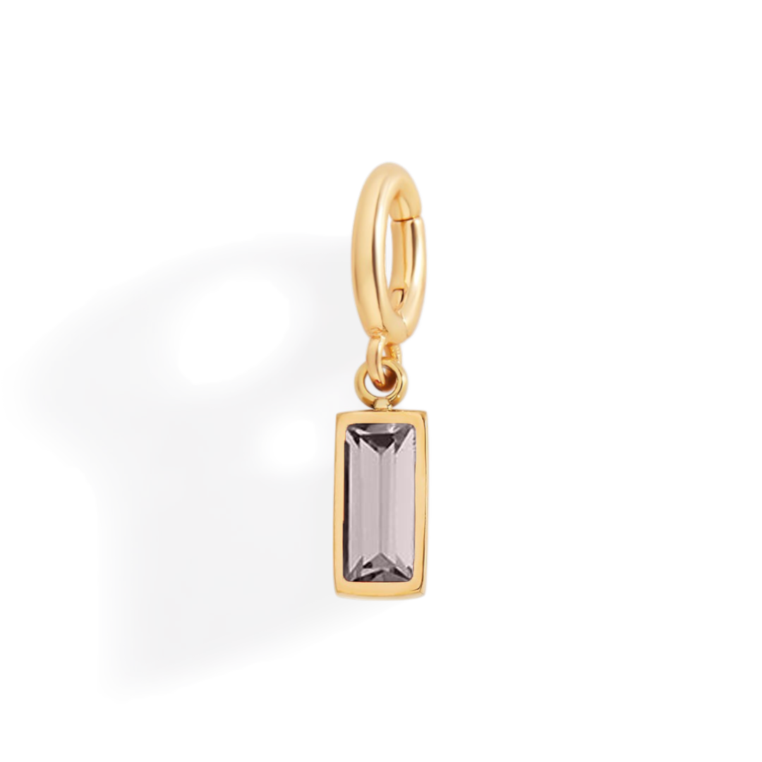 Dainty Baguette Birthstone Charm