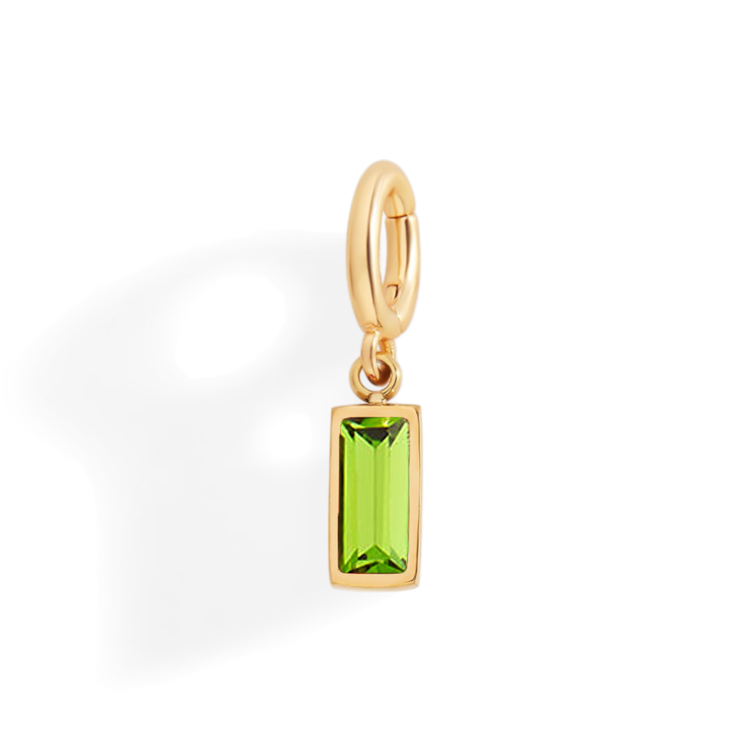 Dainty Baguette Birthstone Charm