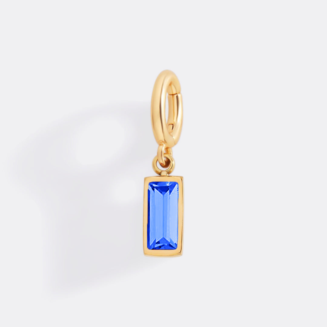 Dainty Baguette Birthstone Charm
