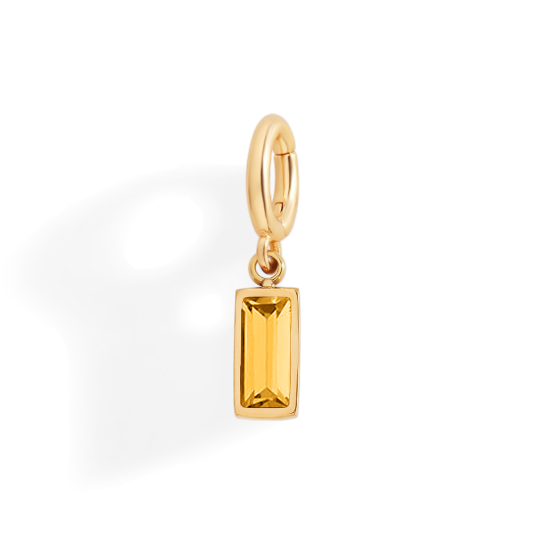 Dainty Baguette Birthstone Charm