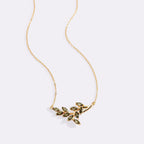 Birthstone Leaf Pendant Necklace