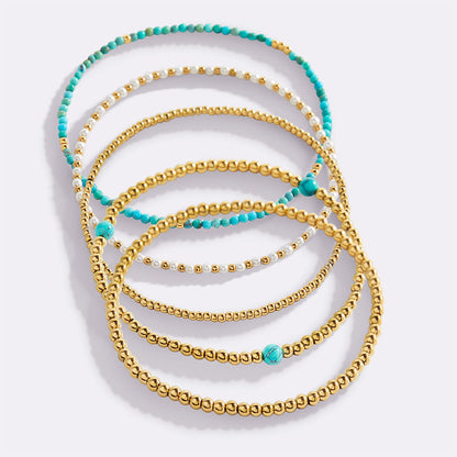 Turquoise Beaded Bracelet Stacking Set
