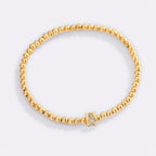 Gold Beaded Block Initial Bracelet