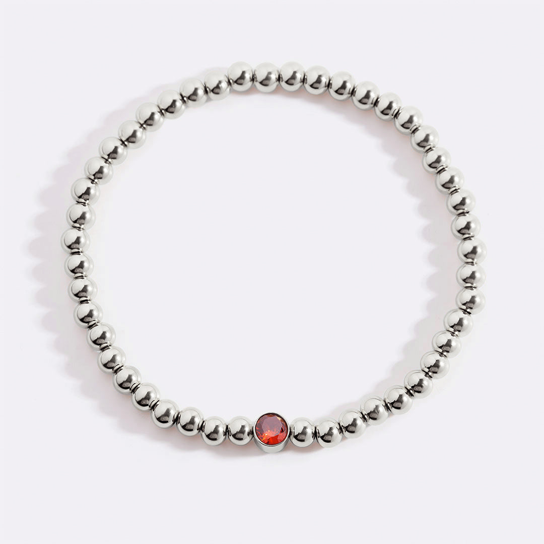 Gold Beaded Bubble Birthstone Bracelet