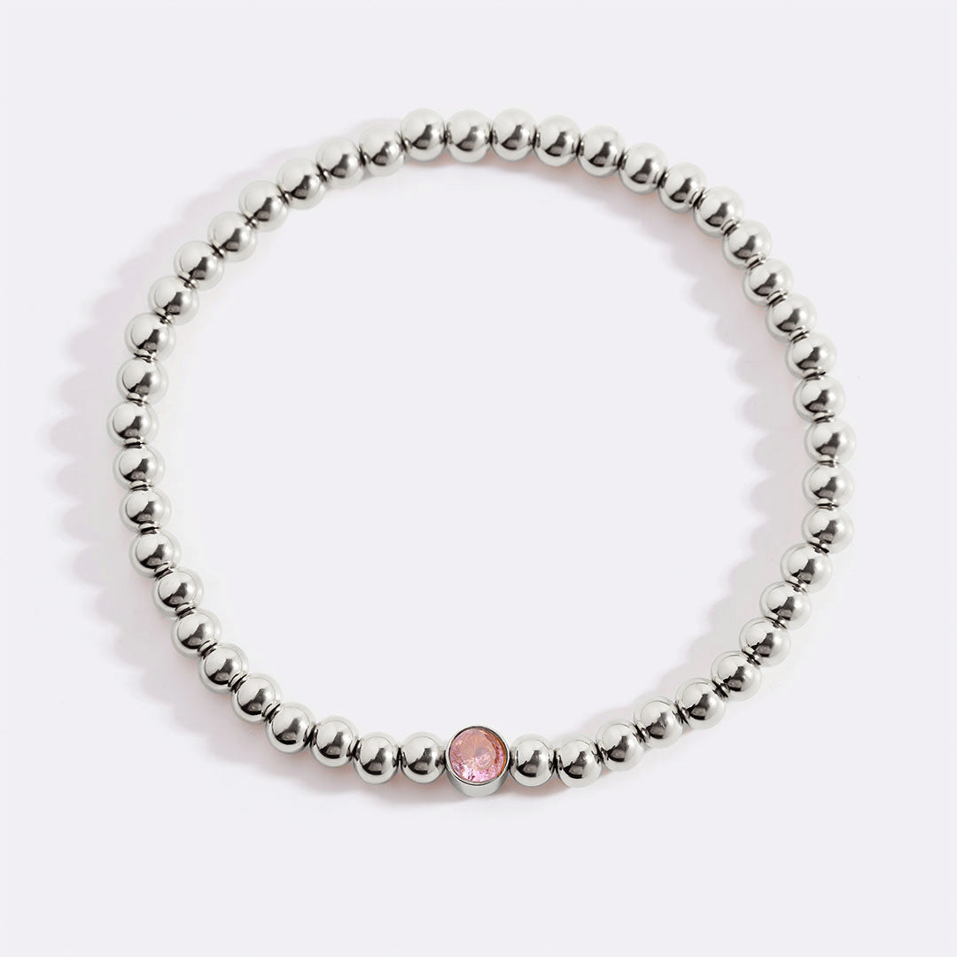 Gold Beaded Bubble Birthstone Bracelet