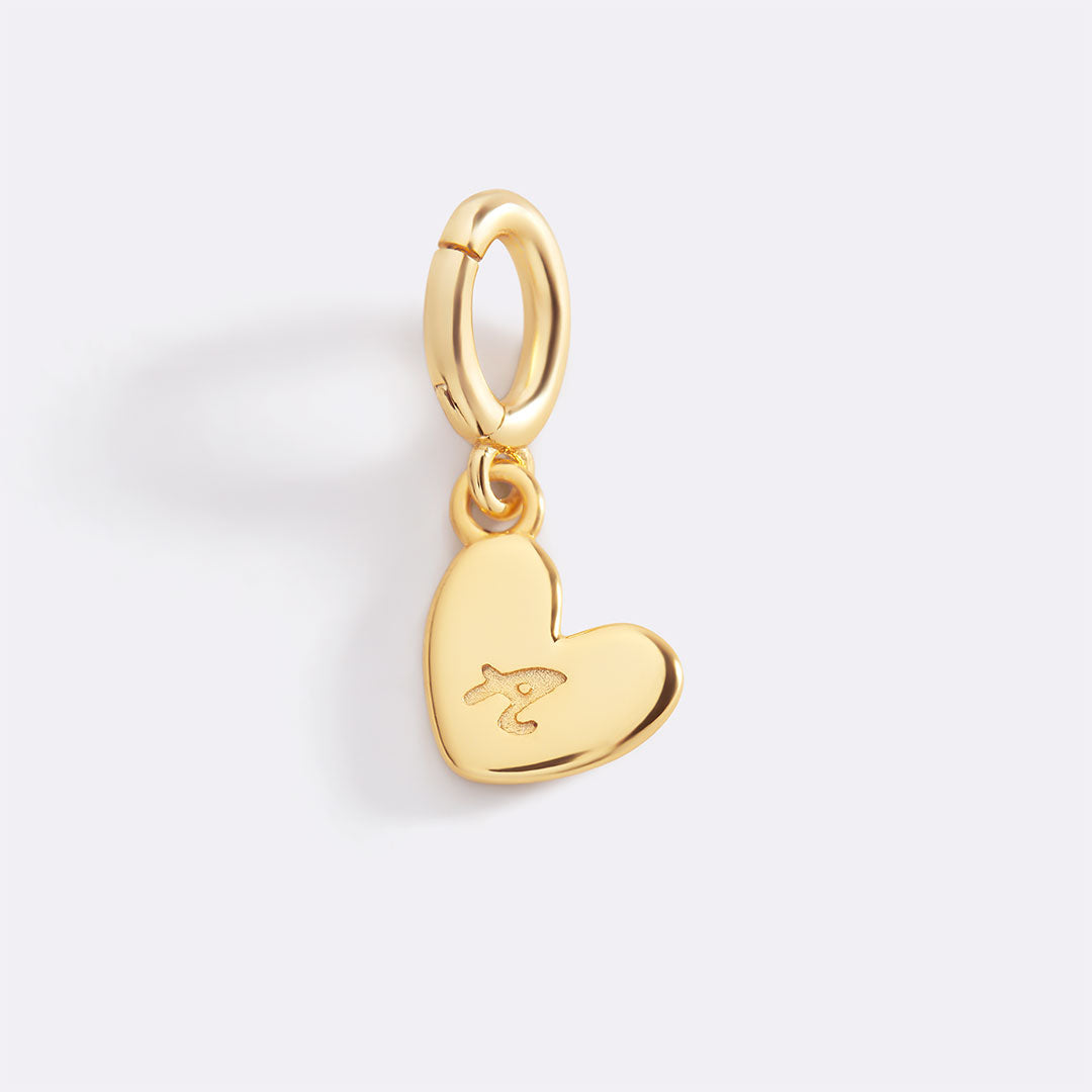 Dainty Heart Initial Charm