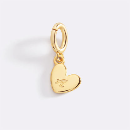 Dainty Heart Initial Charm